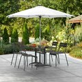 Lancaster Table & Seating 9' White Push Lift Aluminum Umbrella 164UMBAL09WH